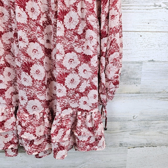 Free People These Dreams Floral Ruffle Mini Dress XS Boho Cottagecore Festival - Picture 12 of 16
